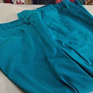 Worthington teal cropped dress slacks 24ws